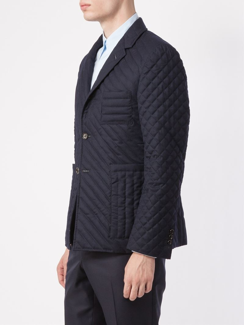 Lyst Thom Browne Quilted Blazer in Blue for Men