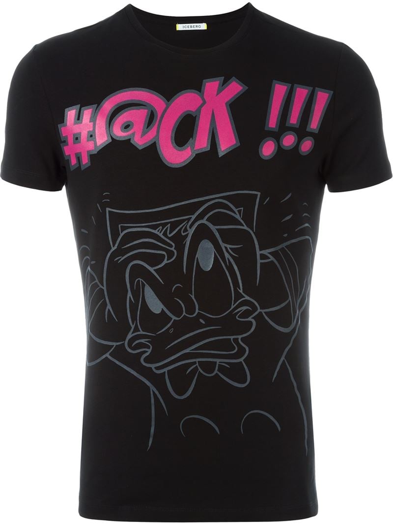 Lyst - Iceberg Donald Duck Print T-shirt in Black for Men