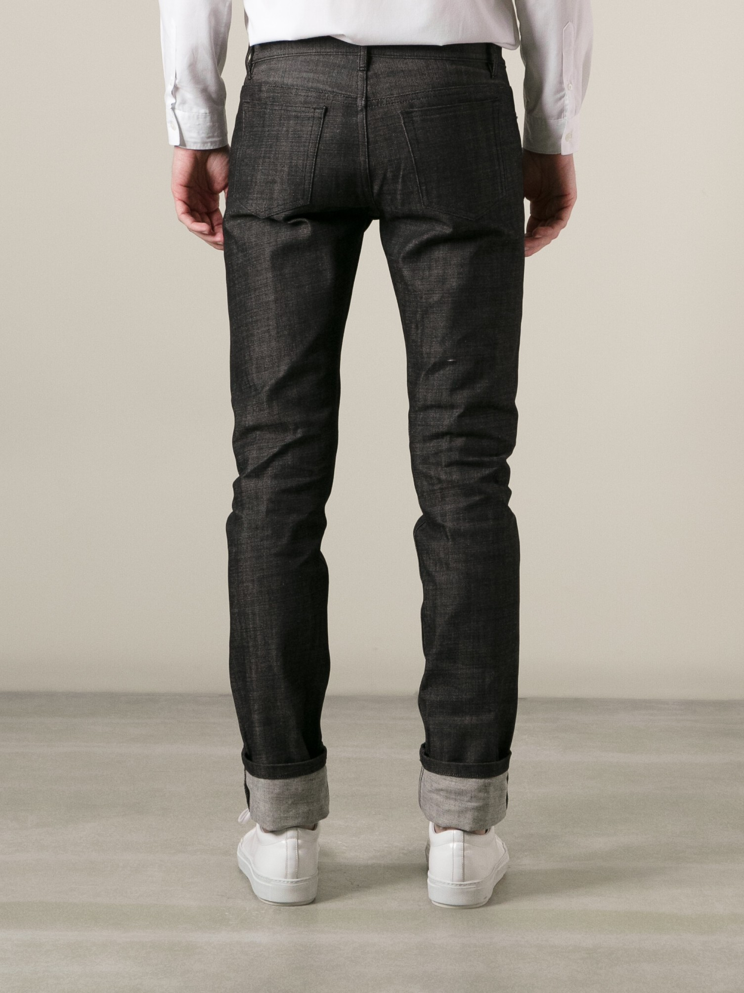 A.p.c. Noir Petit Standard Selvedge Raw Denim Jeans in Black for Men