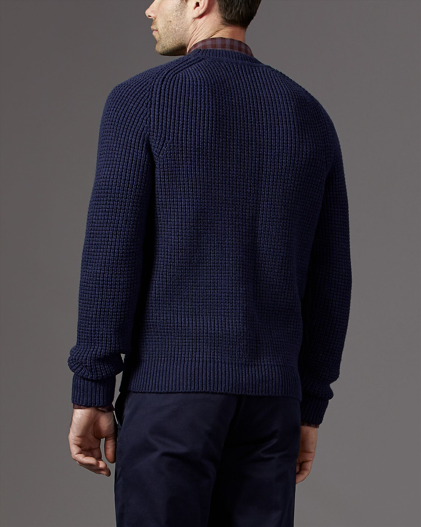 Lyst - Jaeger Wool Double Tuck Sweater in Blue for Men