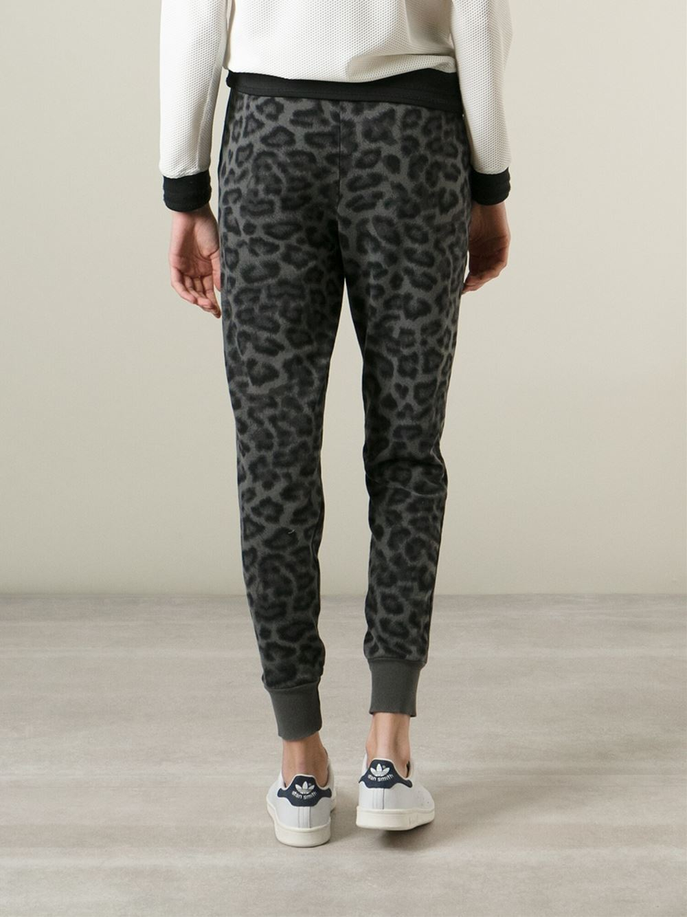 Splendid Leopard-Print Cotton Sweatpants in Gray | Lyst