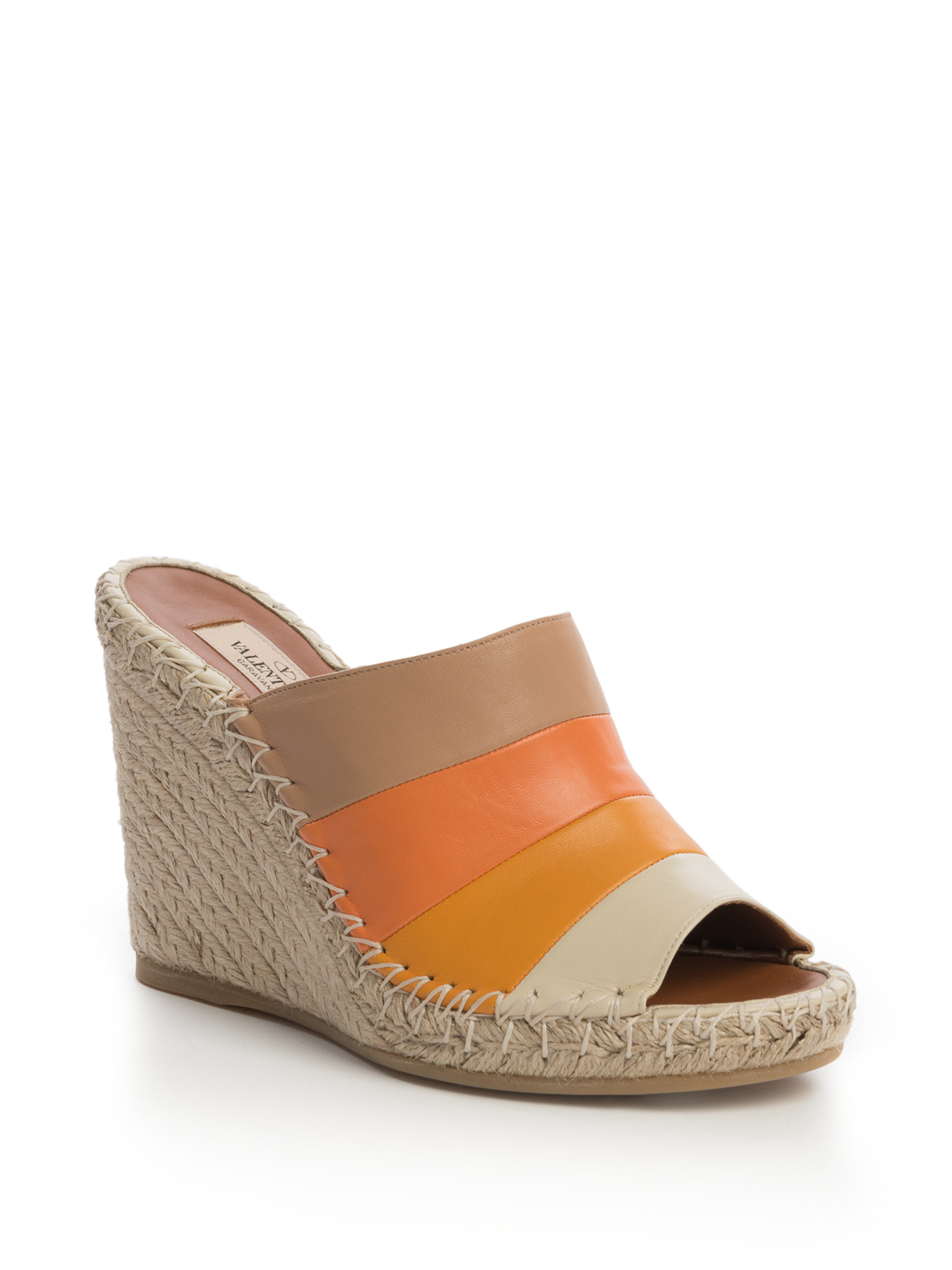 orange mules flat