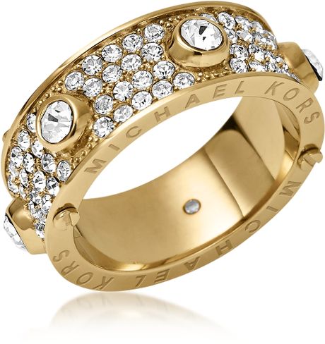 Michael Kors Astor Golden Stud Ring in Gold | Lyst