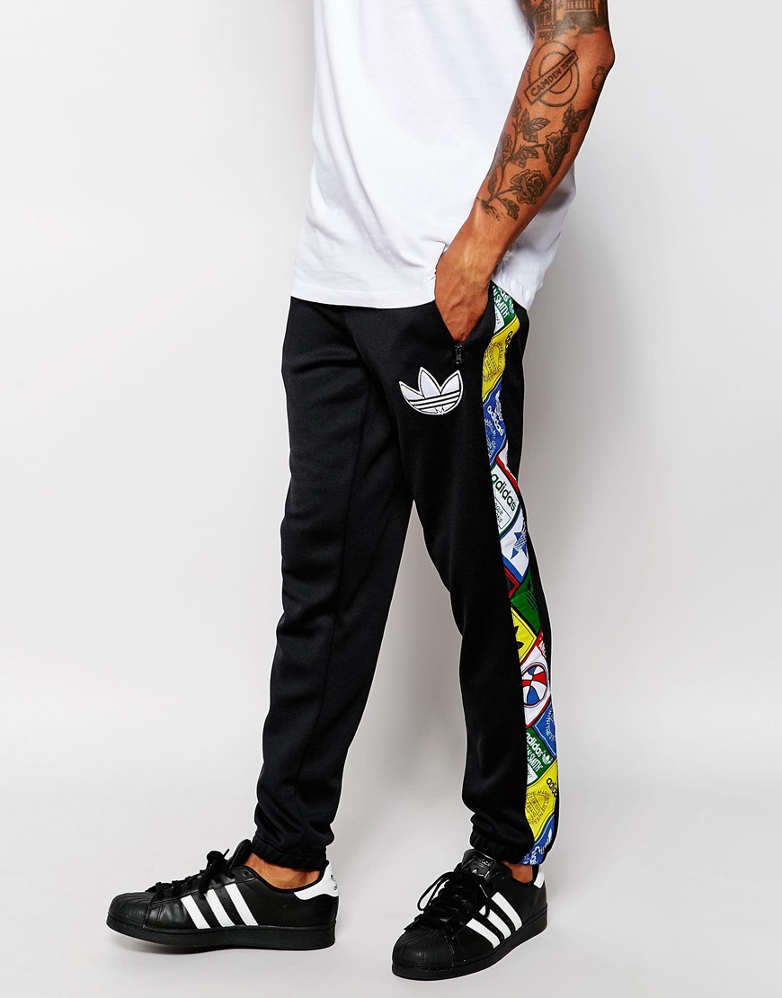 Lyst - Adidas Originals Skinny Trackpants With Label Taping Ab7693 in ...