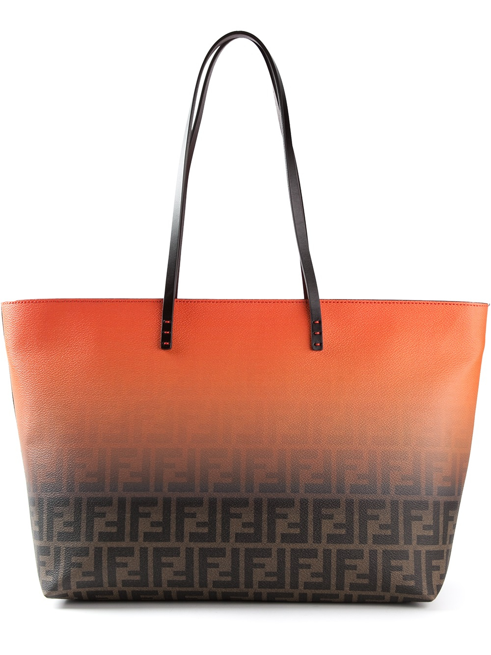 Lyst Fendi Ff Logo Roll Tote Bag In Orange Gallery