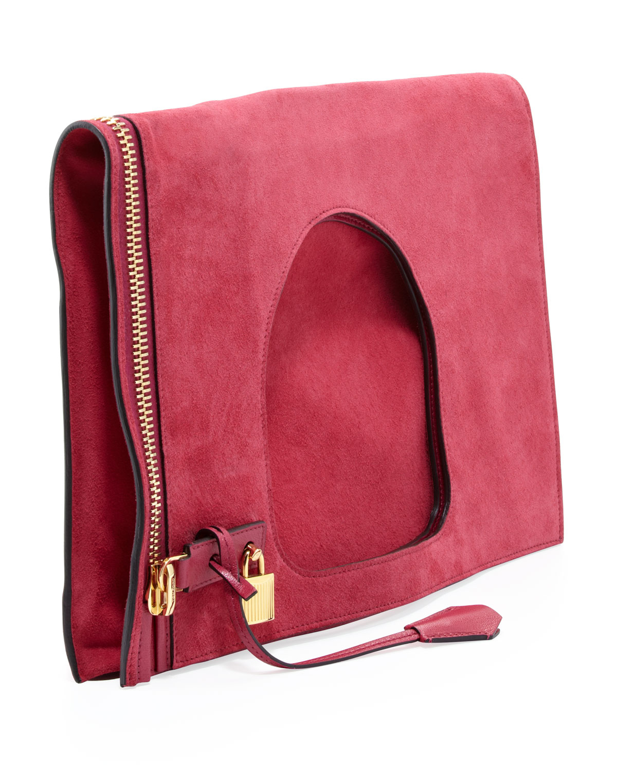 hot pink suede bag