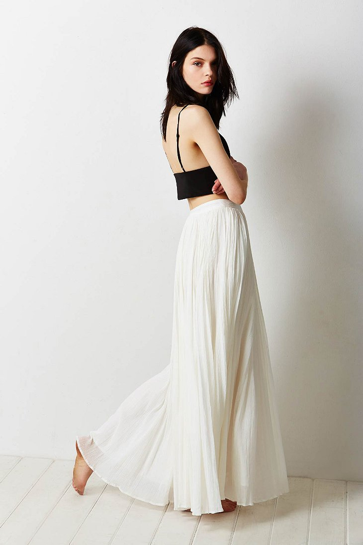 Pins and needles Gauzy Pleated Maxi Skirt in White Lyst