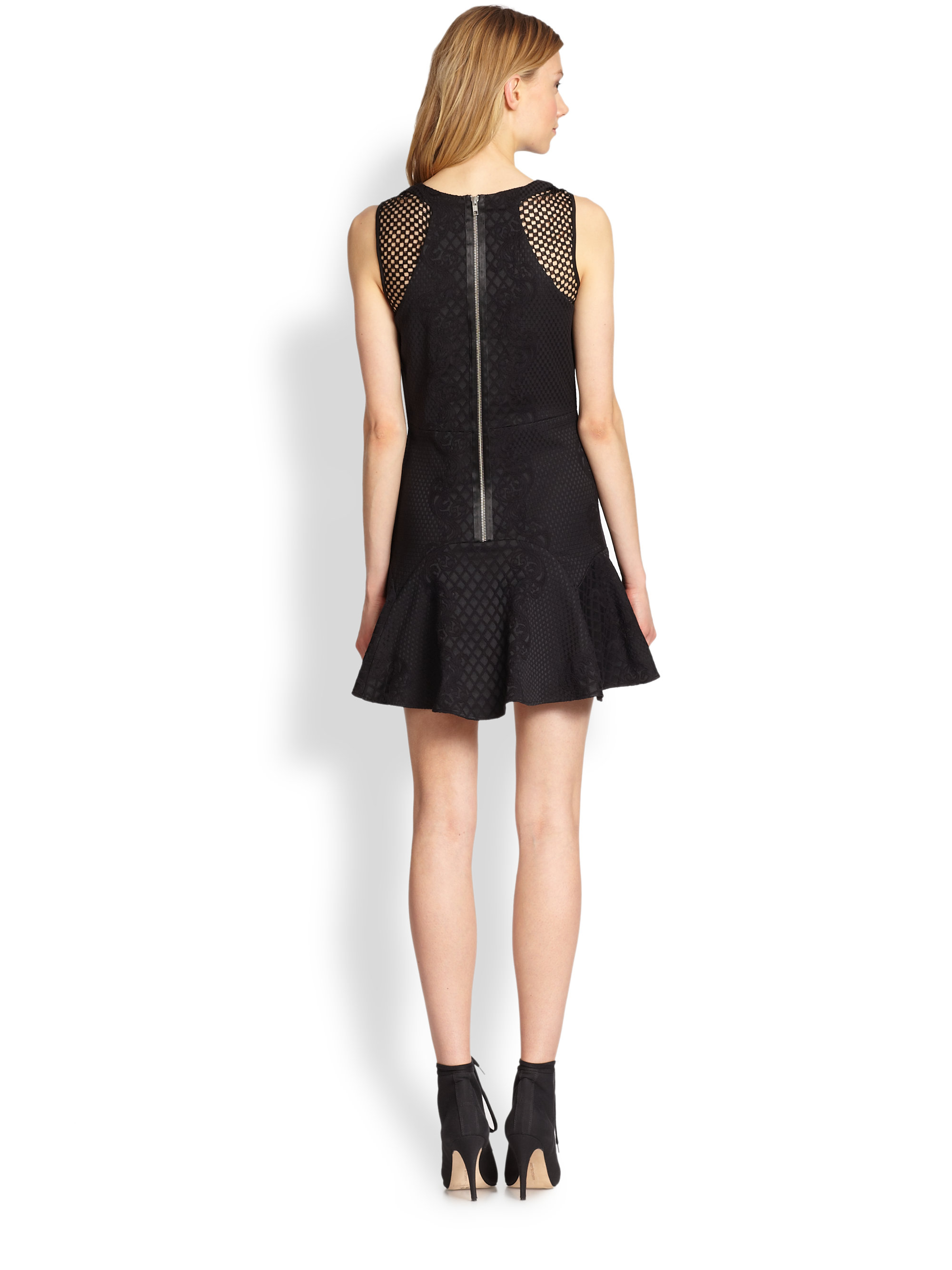 marian jacquard mini mermaid dress in black lyst marian jacquard mini mermaid dress in black lyst