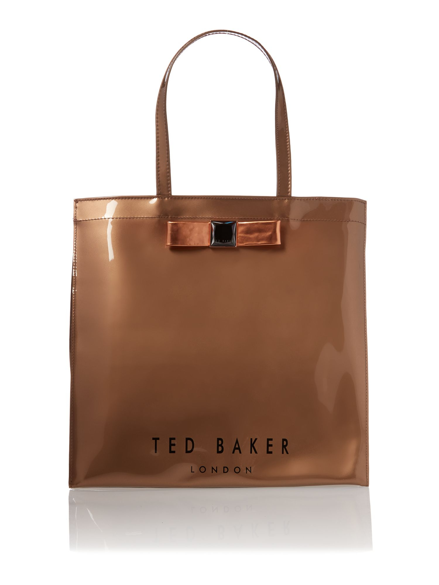 Ted baker Rose Gold Large Bowcon Tote Bag in Brown | Lyst
