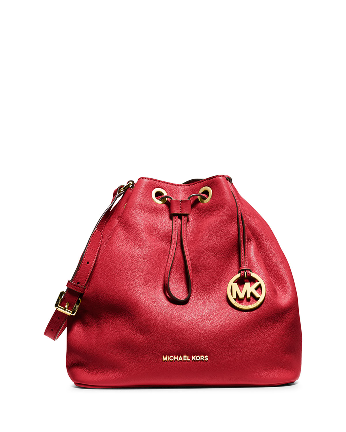 Michael michael kors Large Jules Drawstring Shoulder Bag in Red Lyst