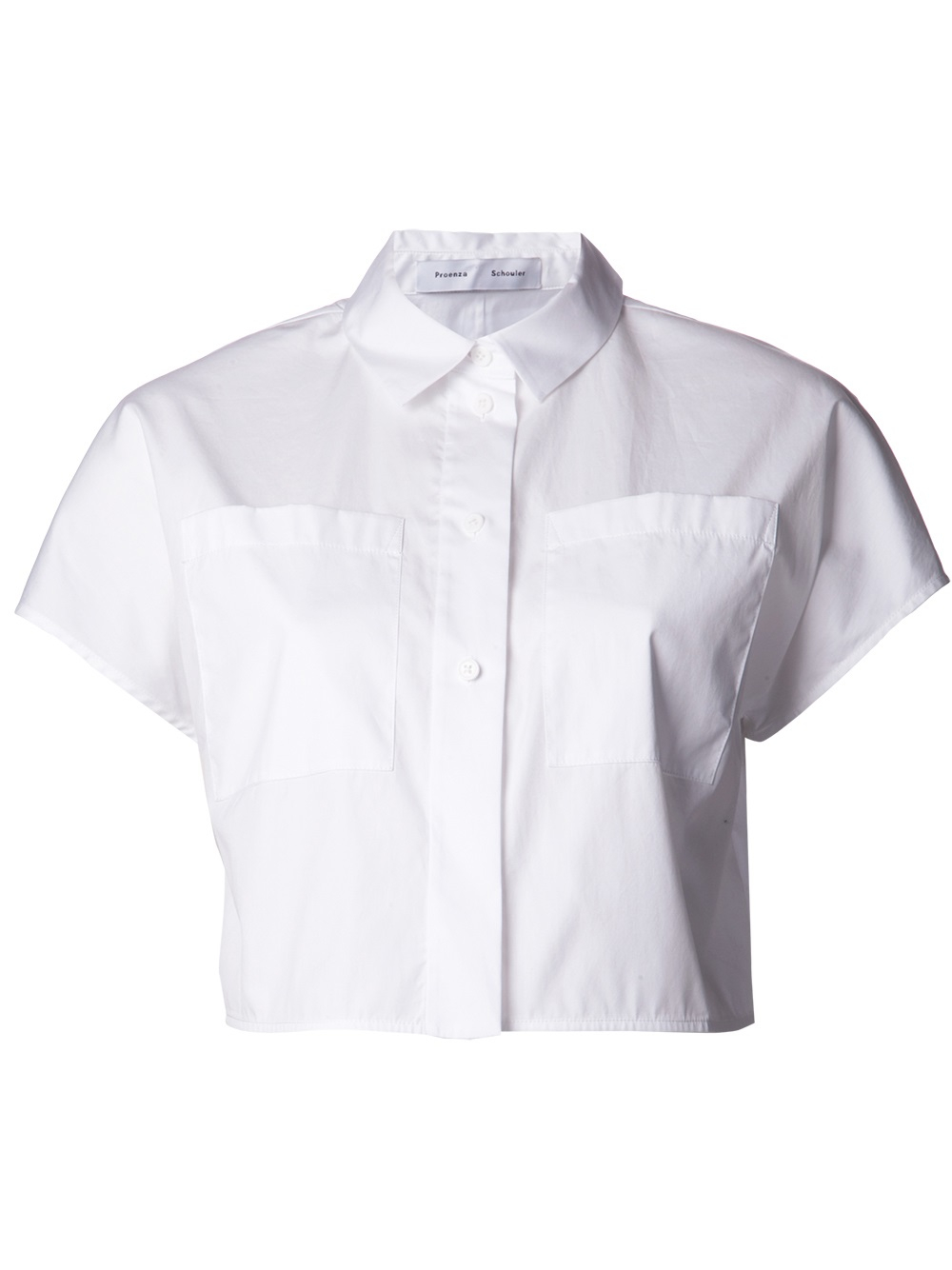 Lyst - Proenza schouler Cropped Poplin Shirt in White