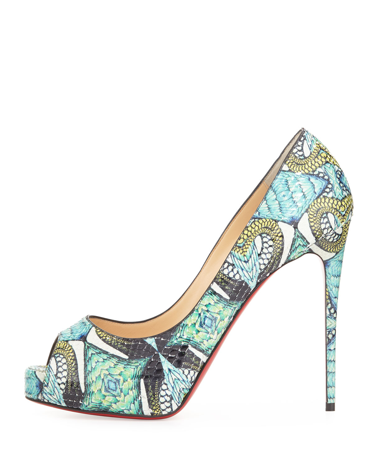 Christian louboutin Very Prive Python Pumps in Blue (red) | Lyst  