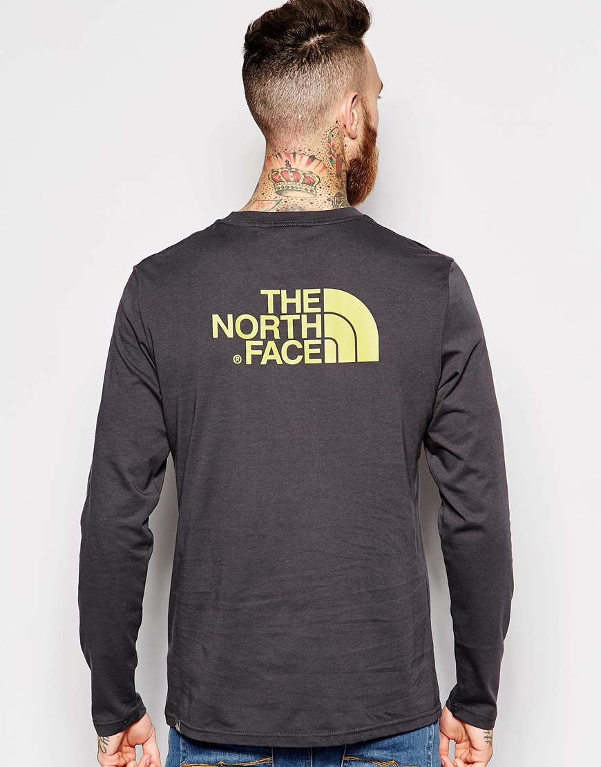 Lyst - The north face T-shirt With Easy Logo Long Sleeves in Gray for Men