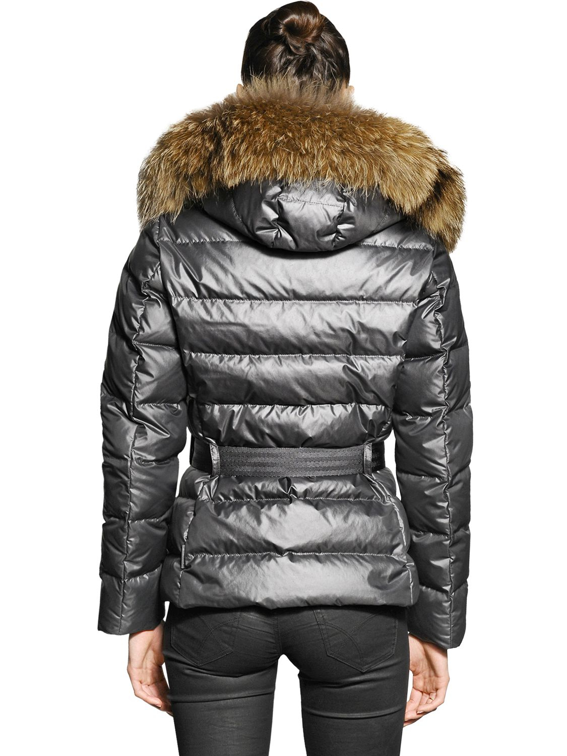 Lyst - Moncler Angers Raccoon Fur On Nylon Down Jacket in 