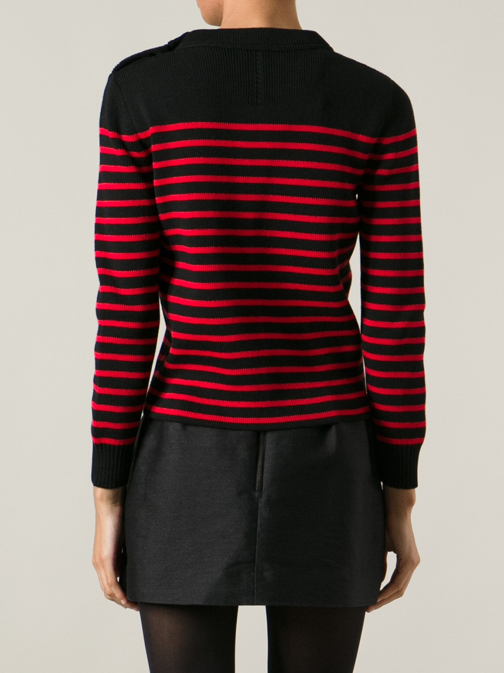Saint laurent Sailor Knit Sweater in Red Lyst
