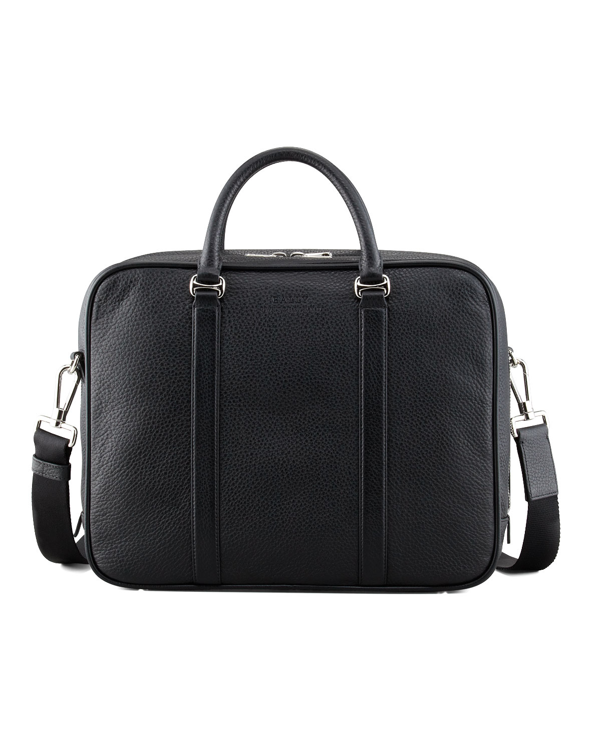 Bally Zip-around Leather Briefcase With Shoulder Strap in Black for Men ...