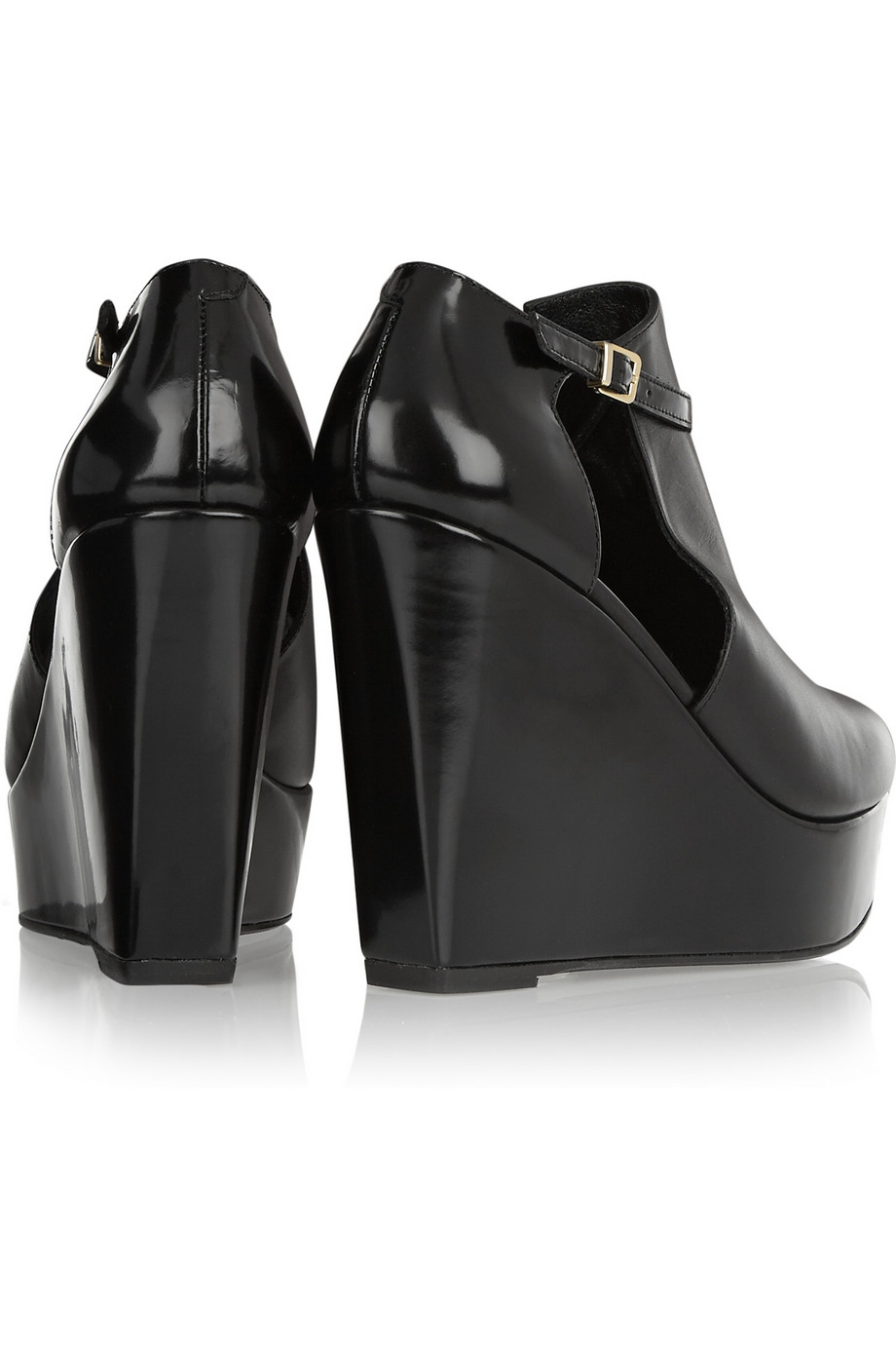 cut out wedge boots