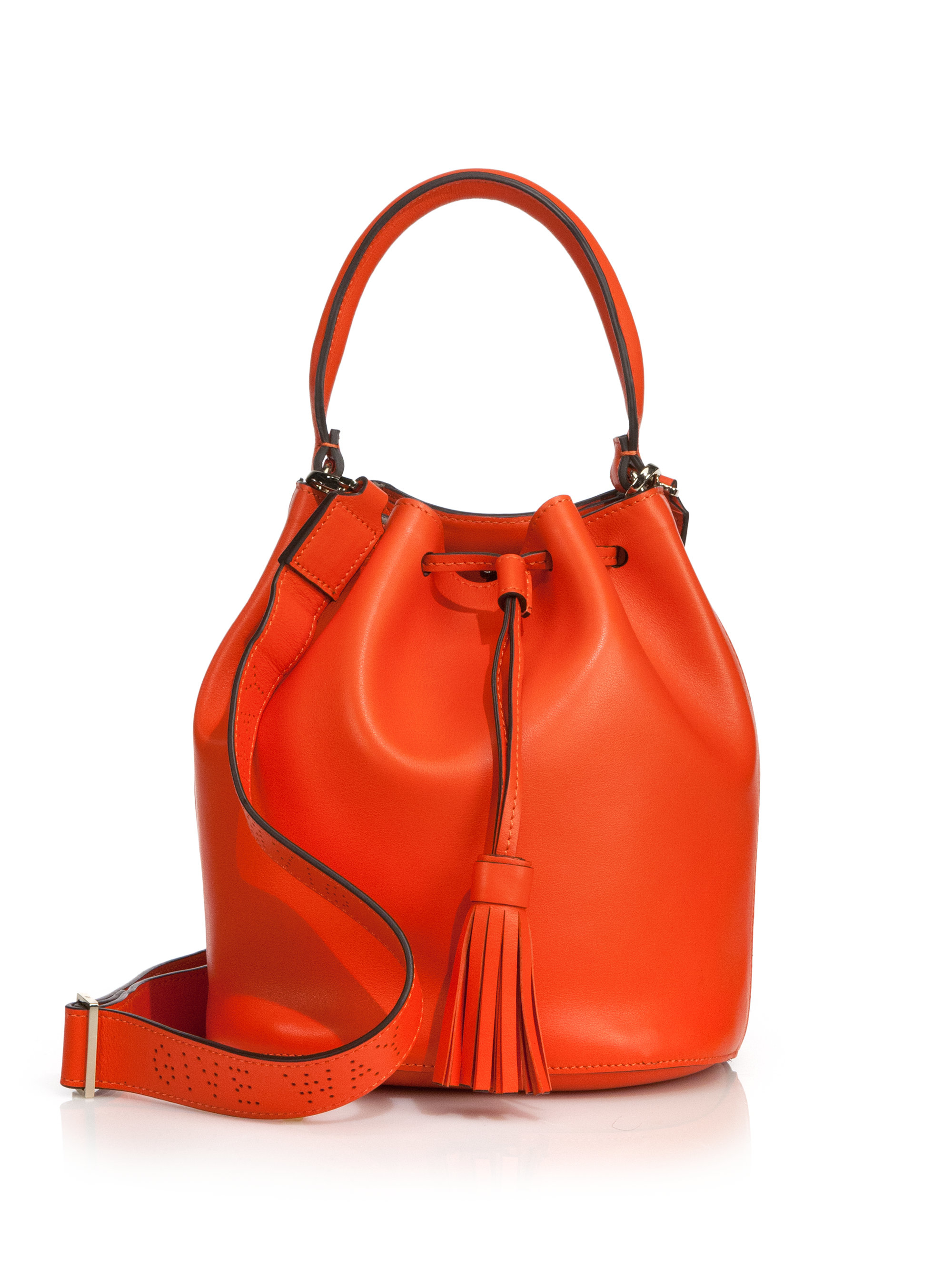 Lyst - Anya Hindmarch Vaughan Leather Bucket Bag in Red