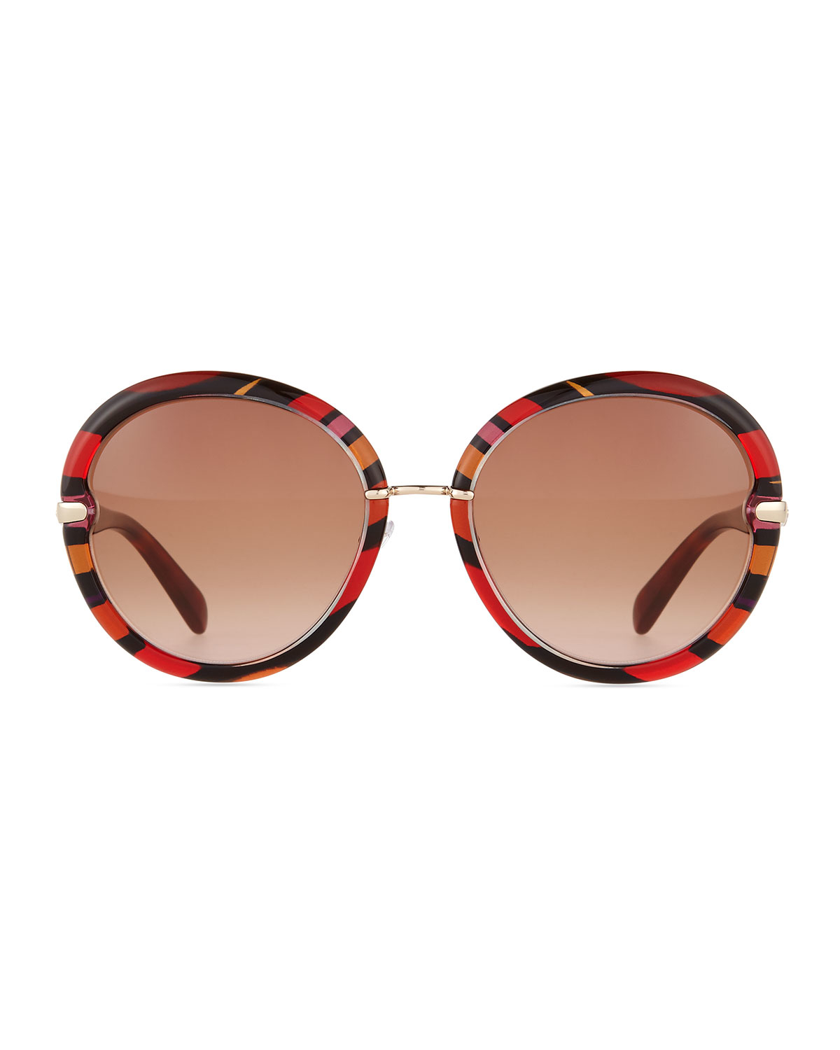 Lyst - Emilio Pucci Round Printed Sunglasses in Purple