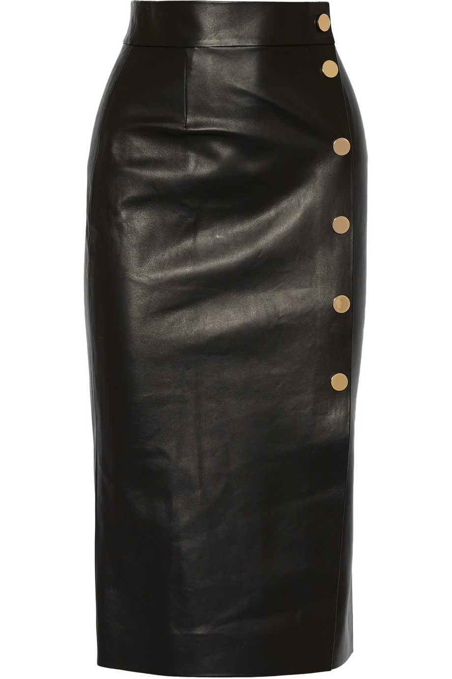 Lyst Tamara Mellon Doublefaced Leather Wrap Skirt in Black
