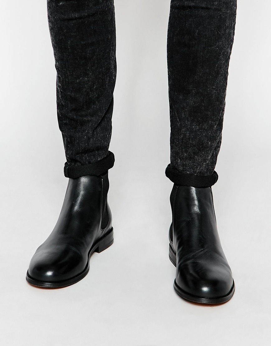 Chelsea Boots Men Black Leather