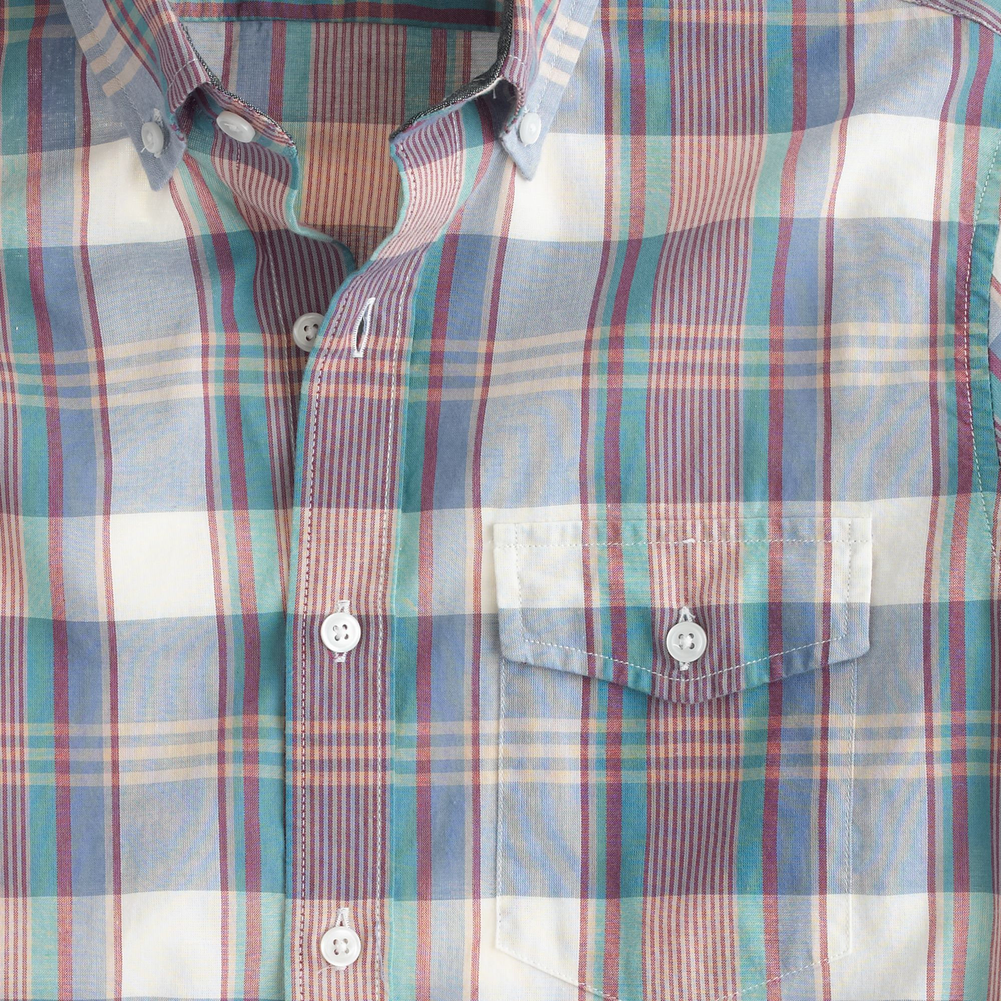 Lyst J.Crew Tall Indian Cotton Shirt In Sail Blue Plaid in Blue for Men