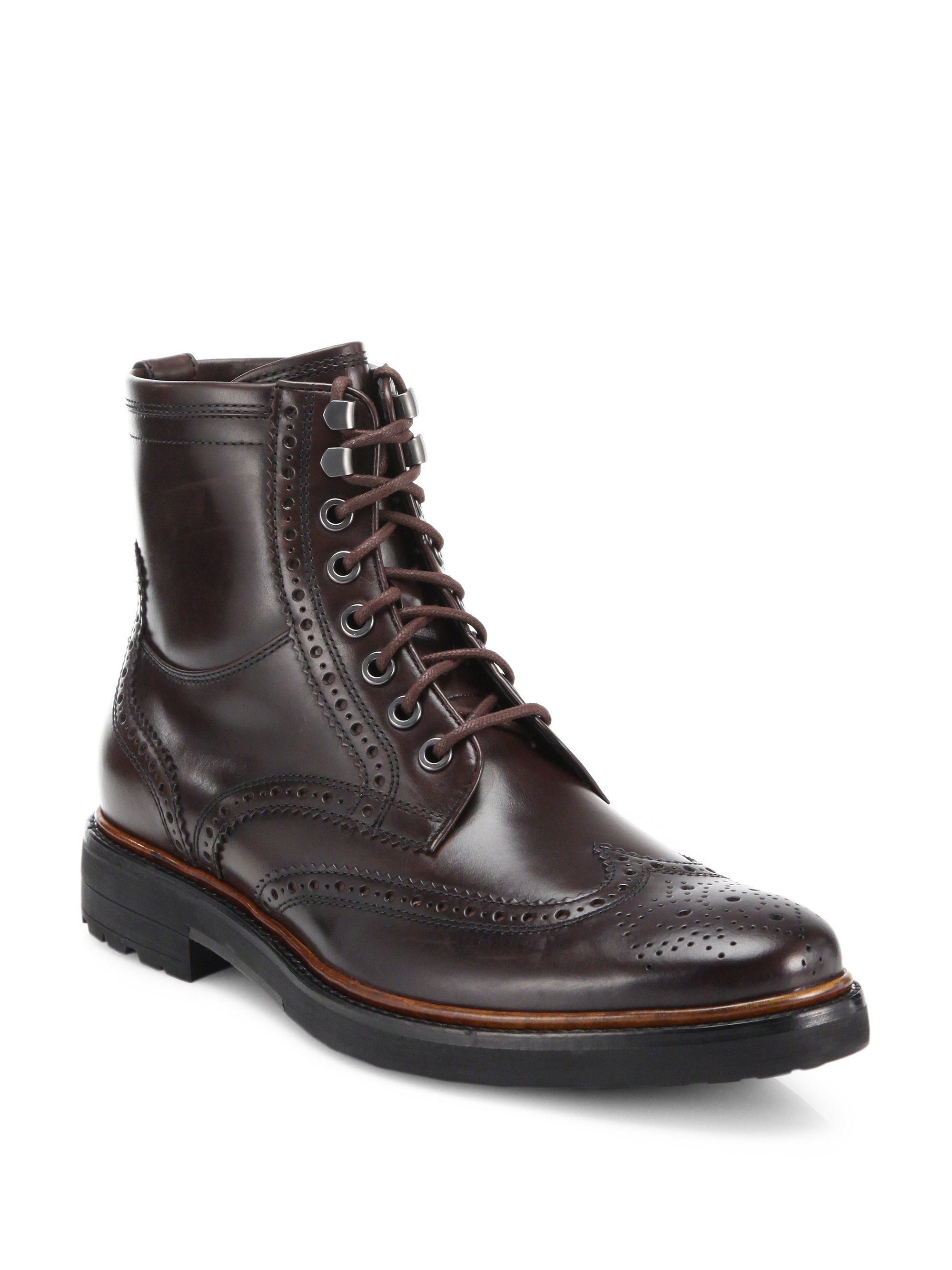 Coach Bryant Wingtip Leather Lace-up Boots in Brown for Men | Lyst
