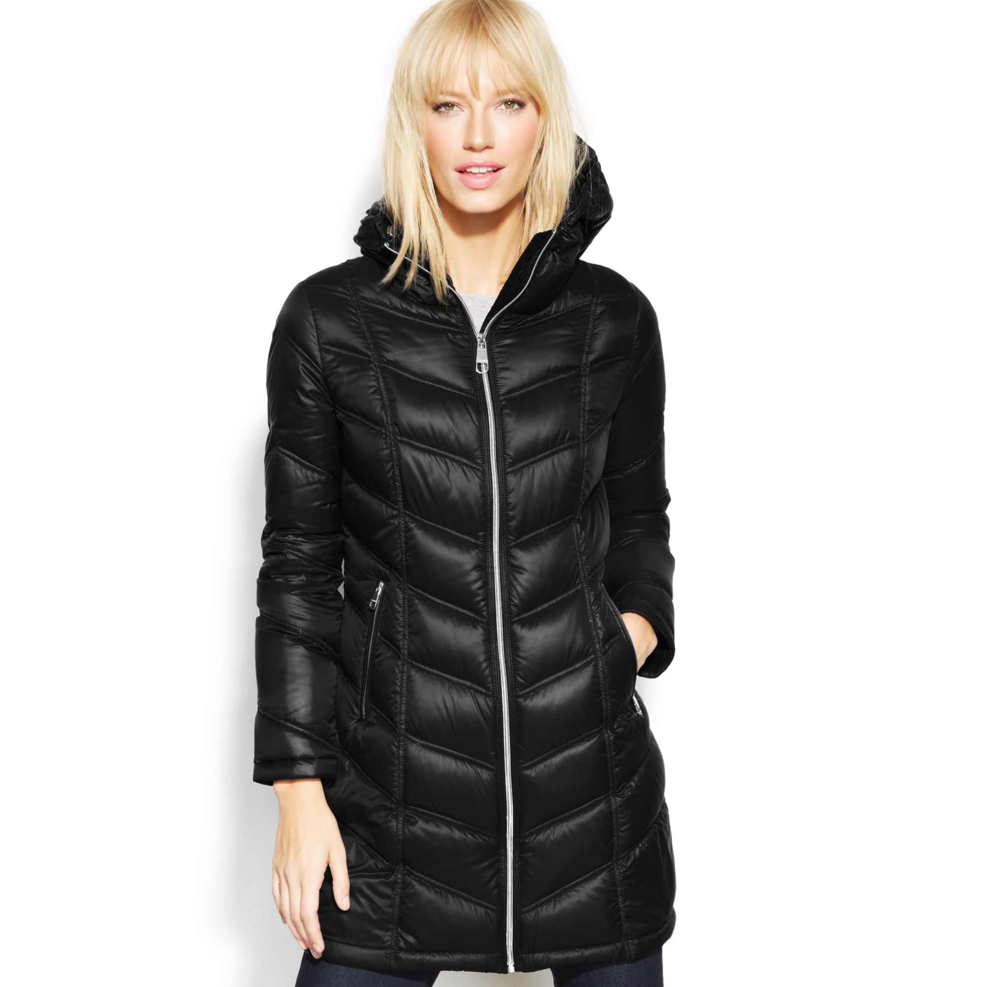 Calvin Klein Quilted Down Packable Puffer Coat in Black | Lyst