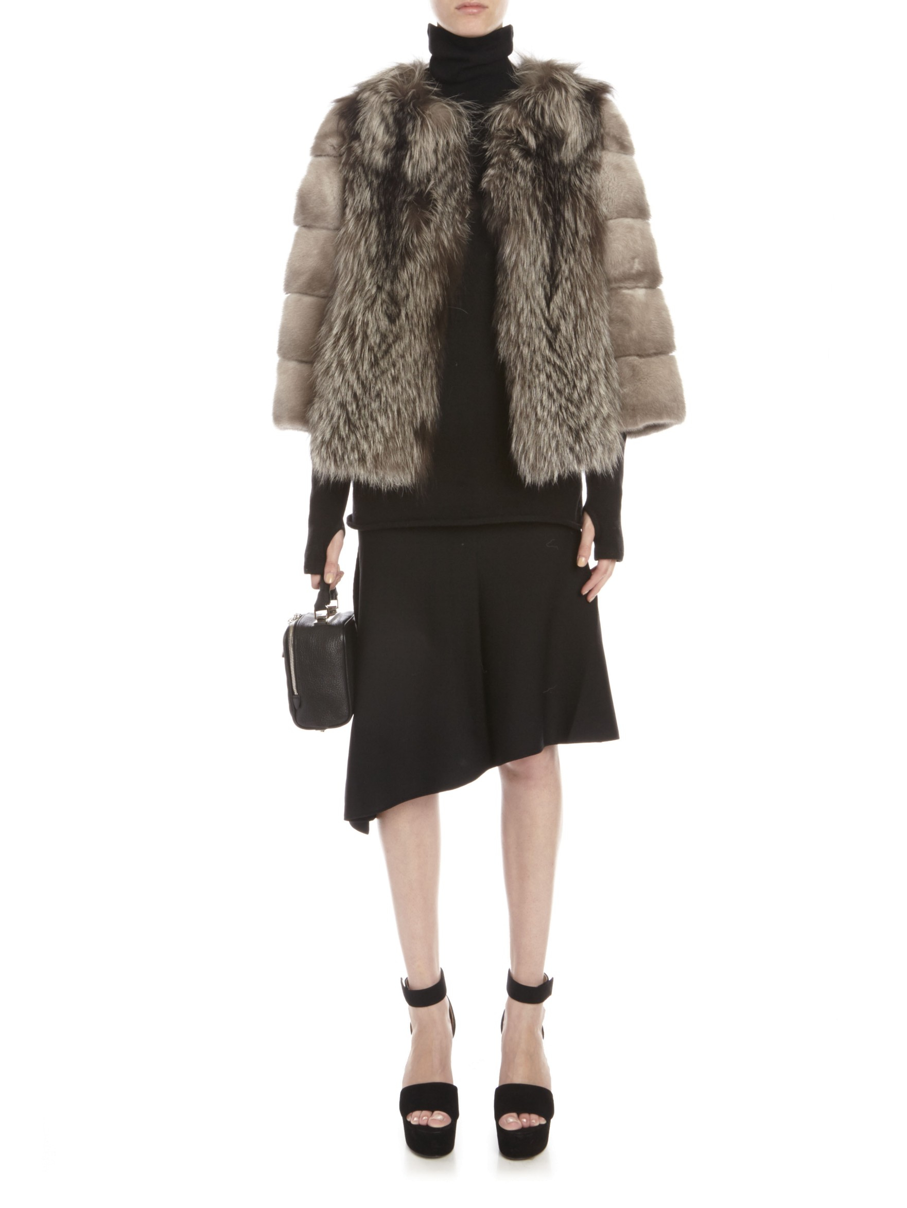 Yves Salomon Mink Fox Fur Coat In Brown Lyst 6254