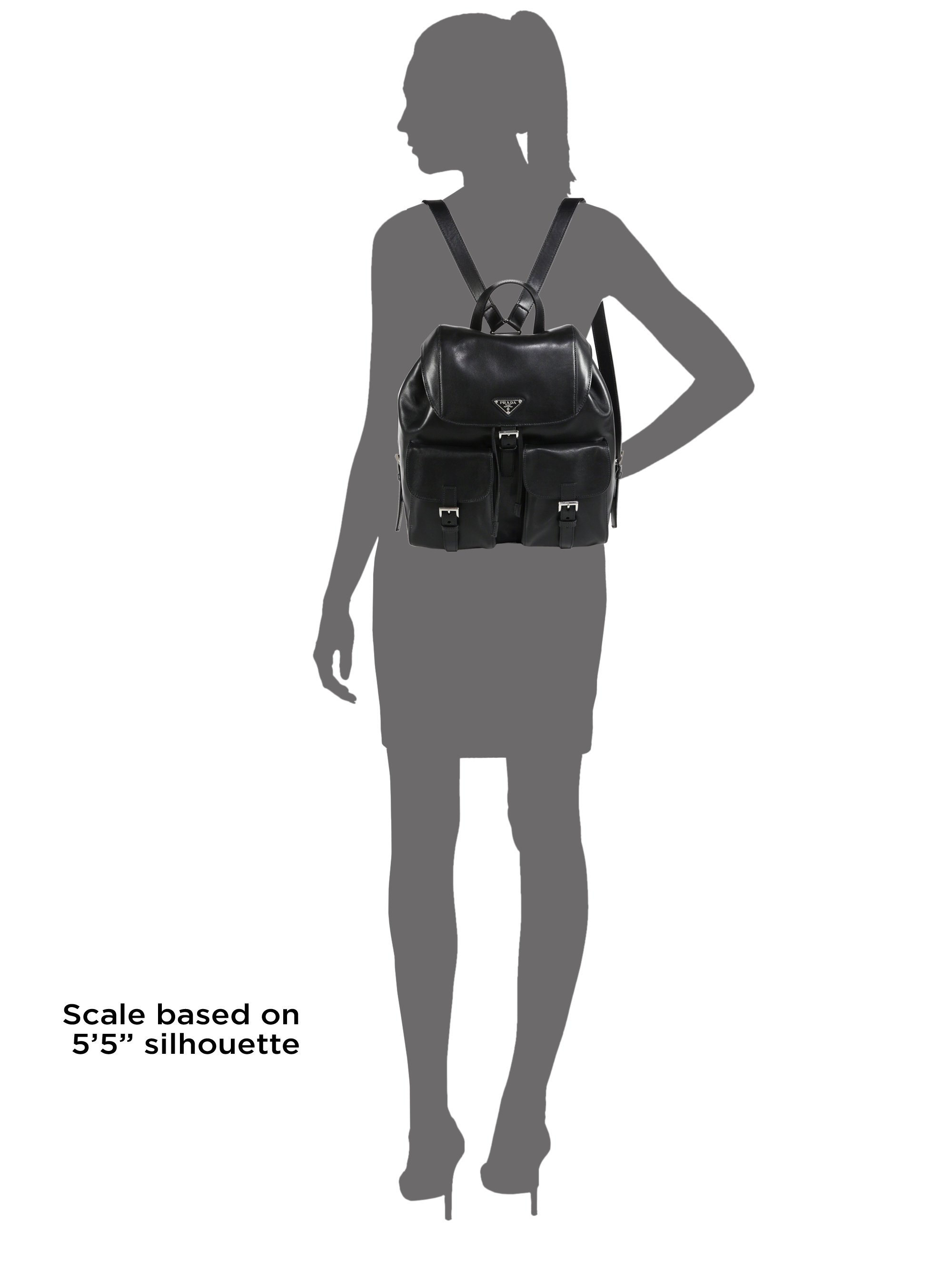 Prada Soft Calf Double-pocket Backpack in Black (NERO-BLACK) | Lyst  