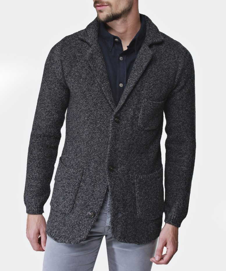 Woolrich Knitted Military Blazer in Gray for Men - Lyst