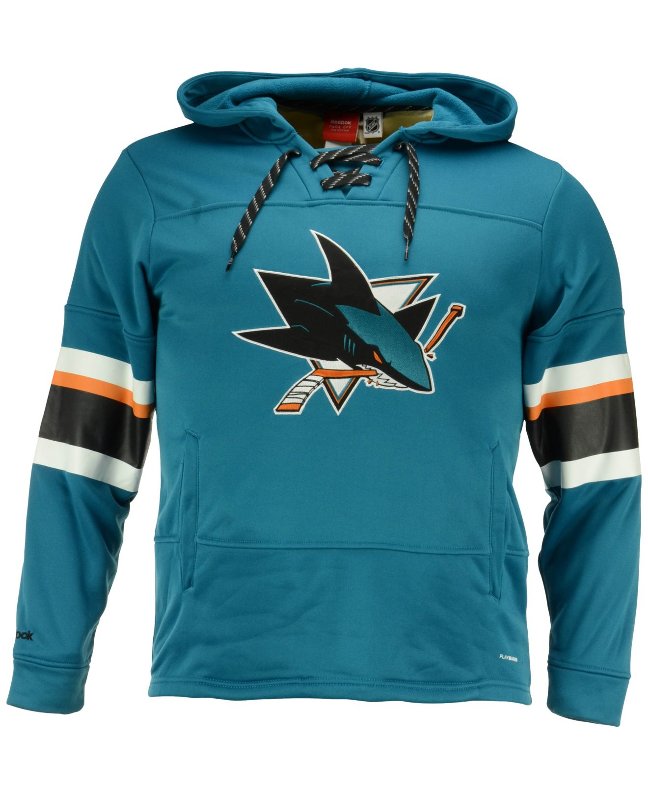 Download Lyst - Reebok Men's San Jose Sharks Jersey Hoodie in Blue ...