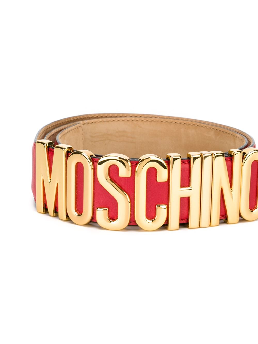 Moschino Logo Plaque Belt in Red | Lyst