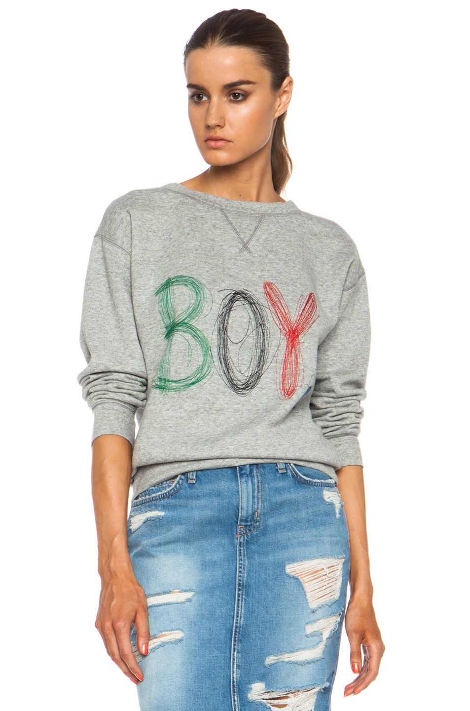 Lyst Band Of Outsiders Boy Scribble Cotton Sweatshirt in Gray