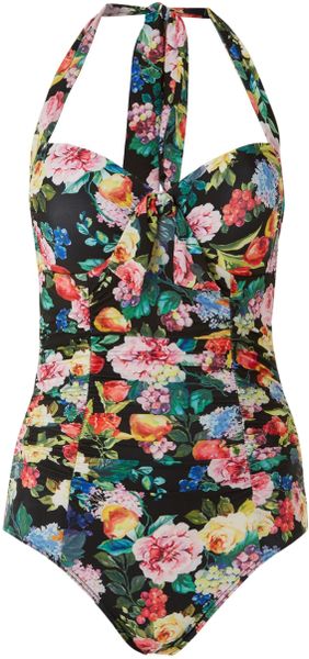Seafolly Summer Garden Soft Cup Maillot Swimsuit in Floral (Black) | Lyst