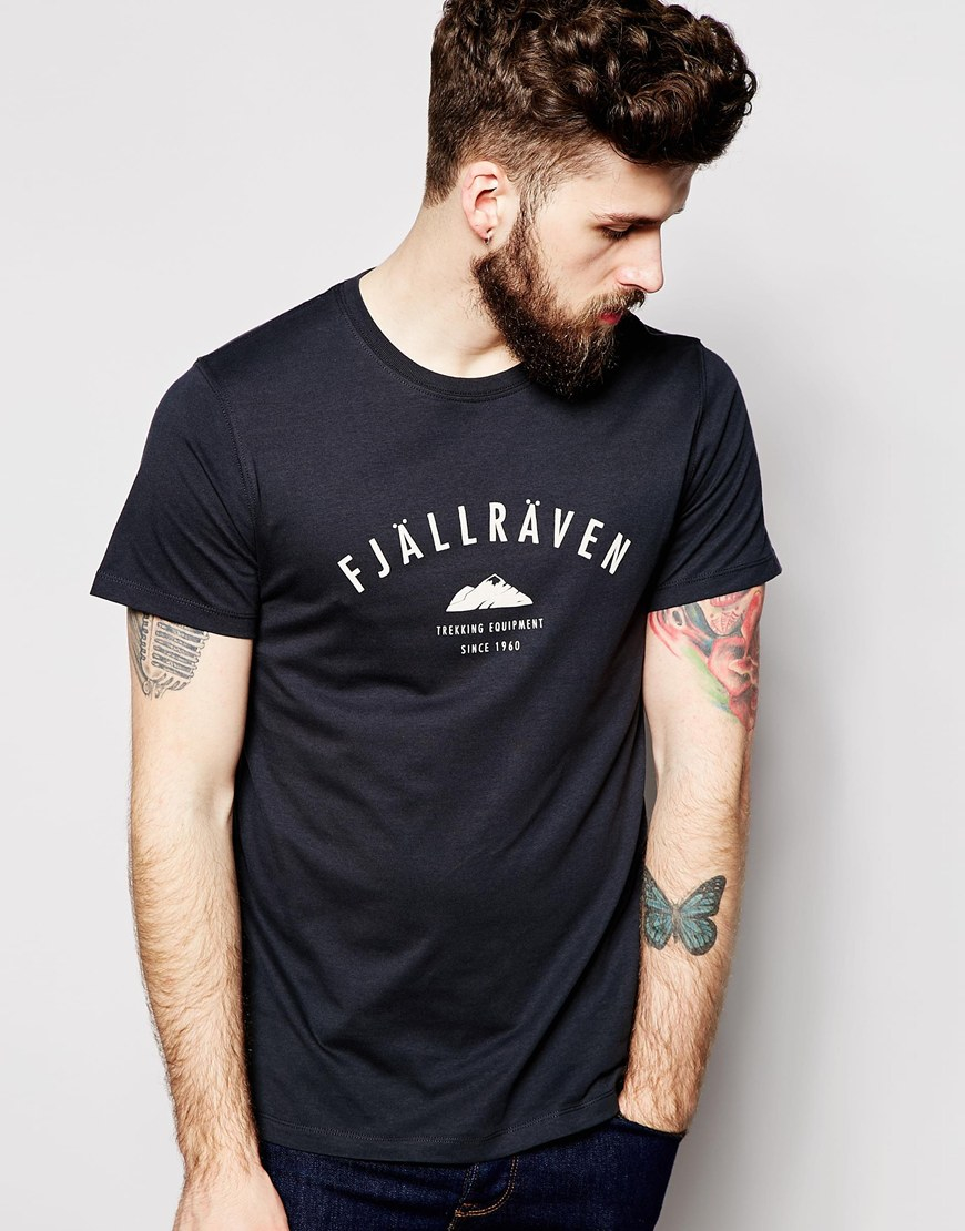 Lyst Fjallraven T Shirt With Trekking Equipment Logo In lyst fjallraven t shirt with trekking equipment logo in