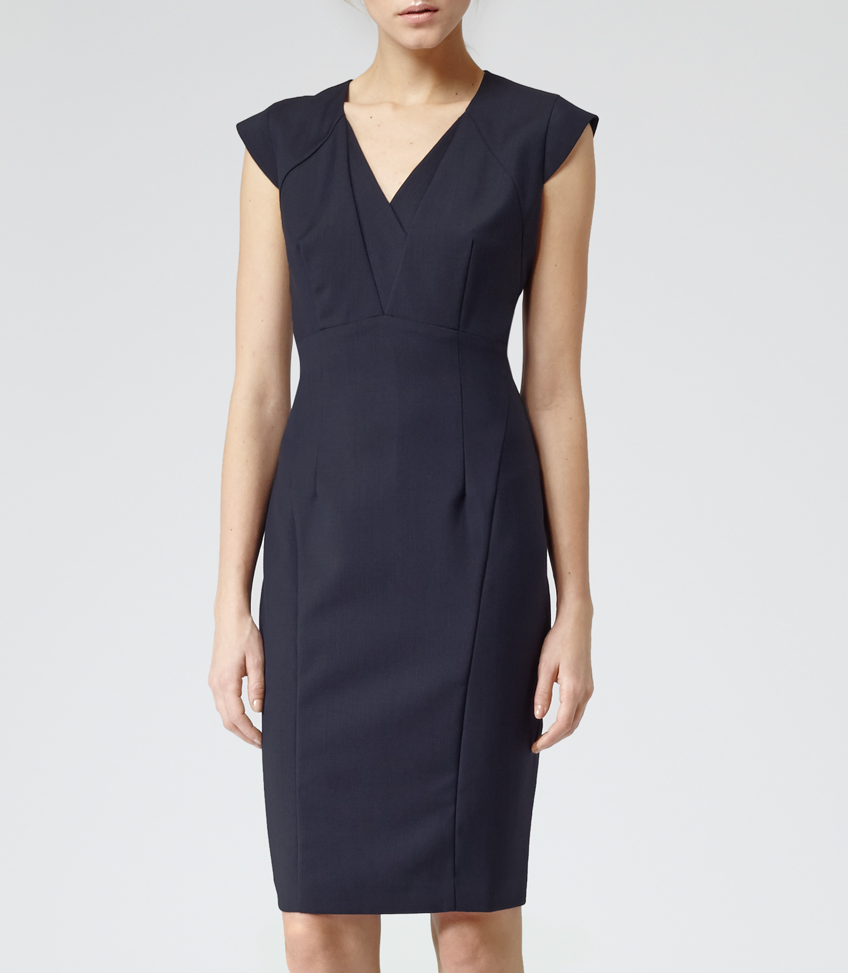 Lyst - Reiss Renee Fit And Flare Dress in Blue