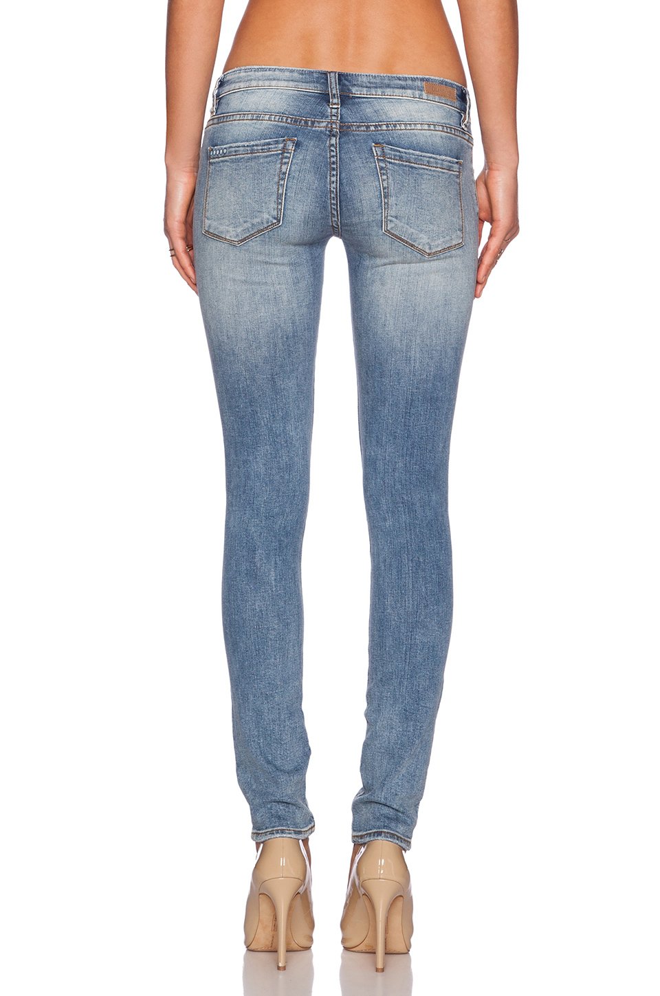 Blank Nyc Skinny Low-Rise Stretch-Denim Jeans in Blue (Way Harsh)