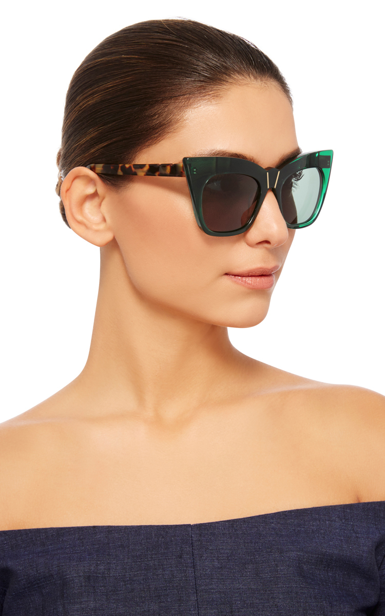 Lyst Pared Eyewear Kohl Kaftans Cat Eye Sungle In Green Gallery