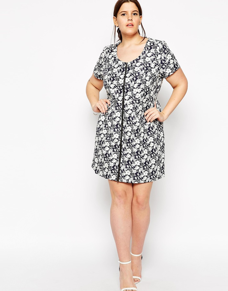 Lyst Carmakoma Nautical Flower Zip Skater Dress In Blue Gallery