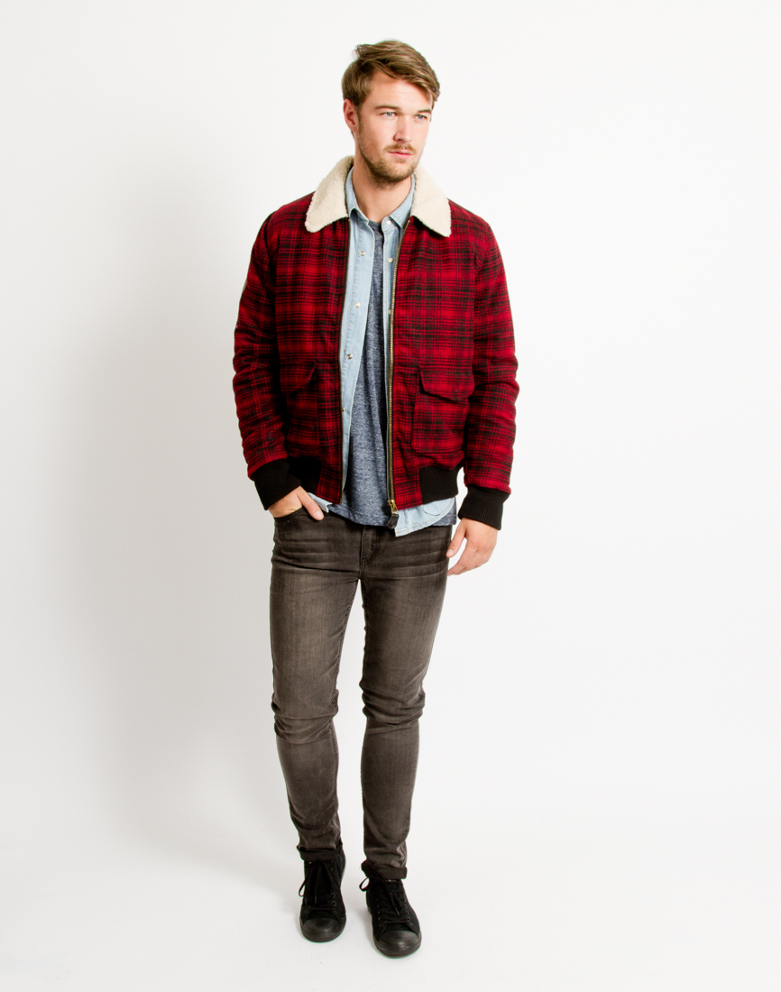 Lyst - Bellfield Paramount Sherpa Lumber Jacket in Red for Men