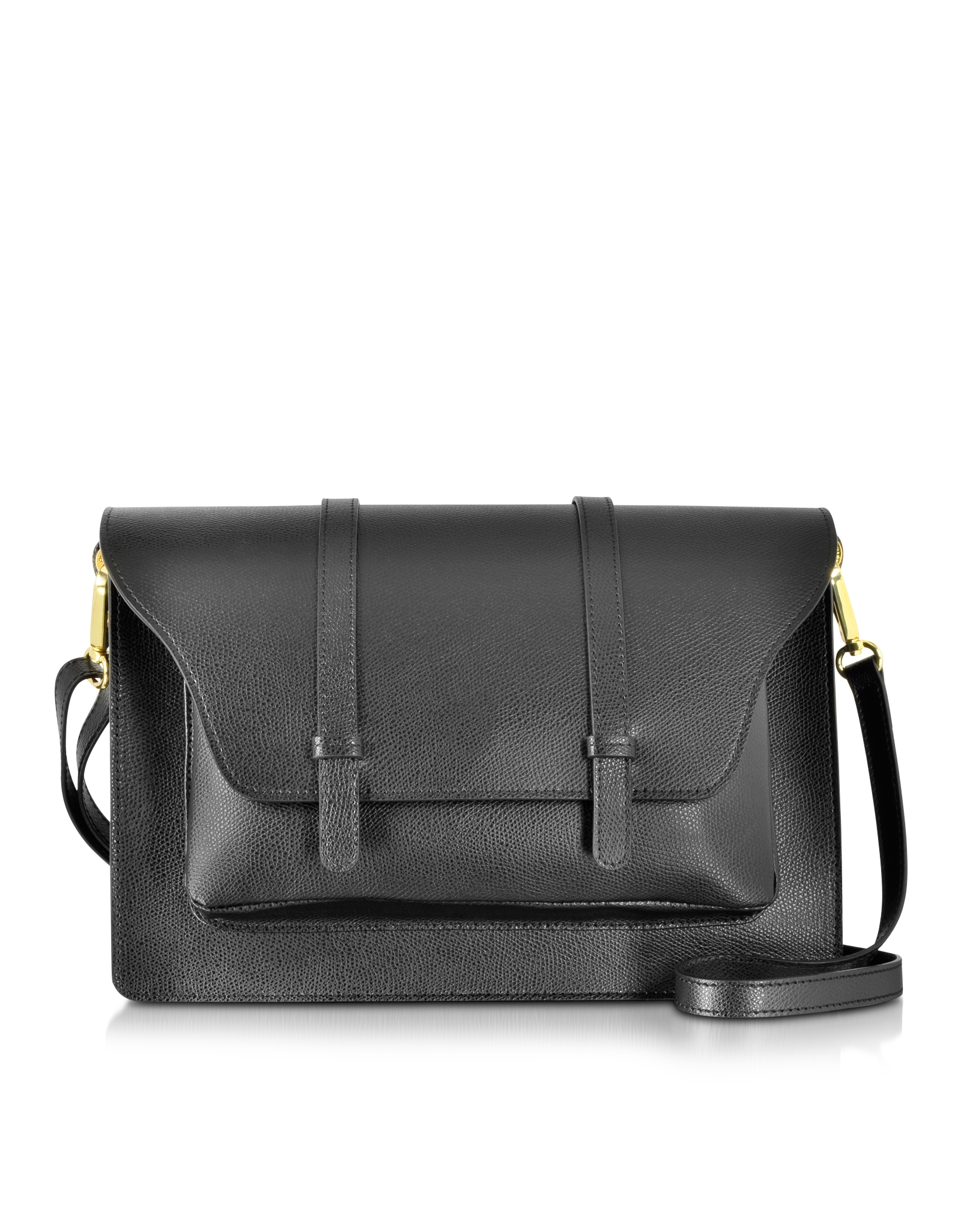 Lyst - L&#39;autre chose Melody Black Leather Large Crossbody Bag in Black