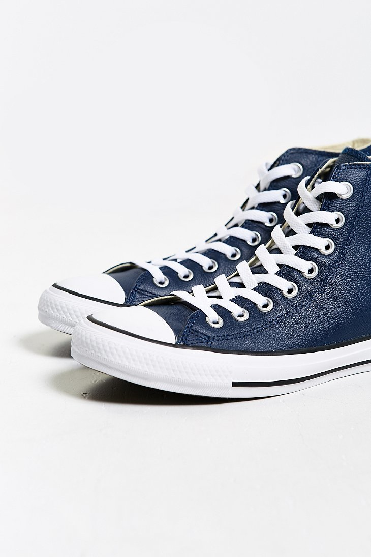converse leather blue