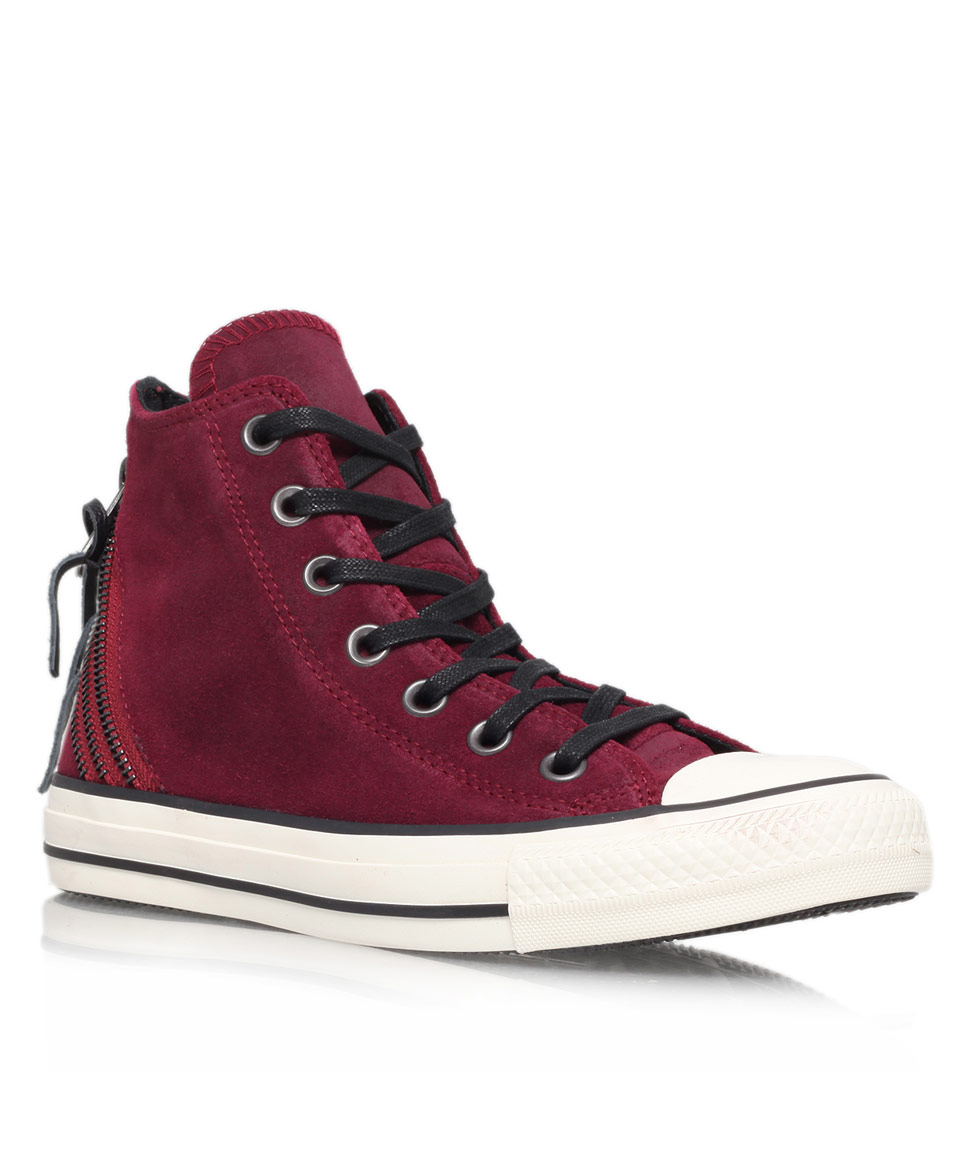 burgundy suede sneakers