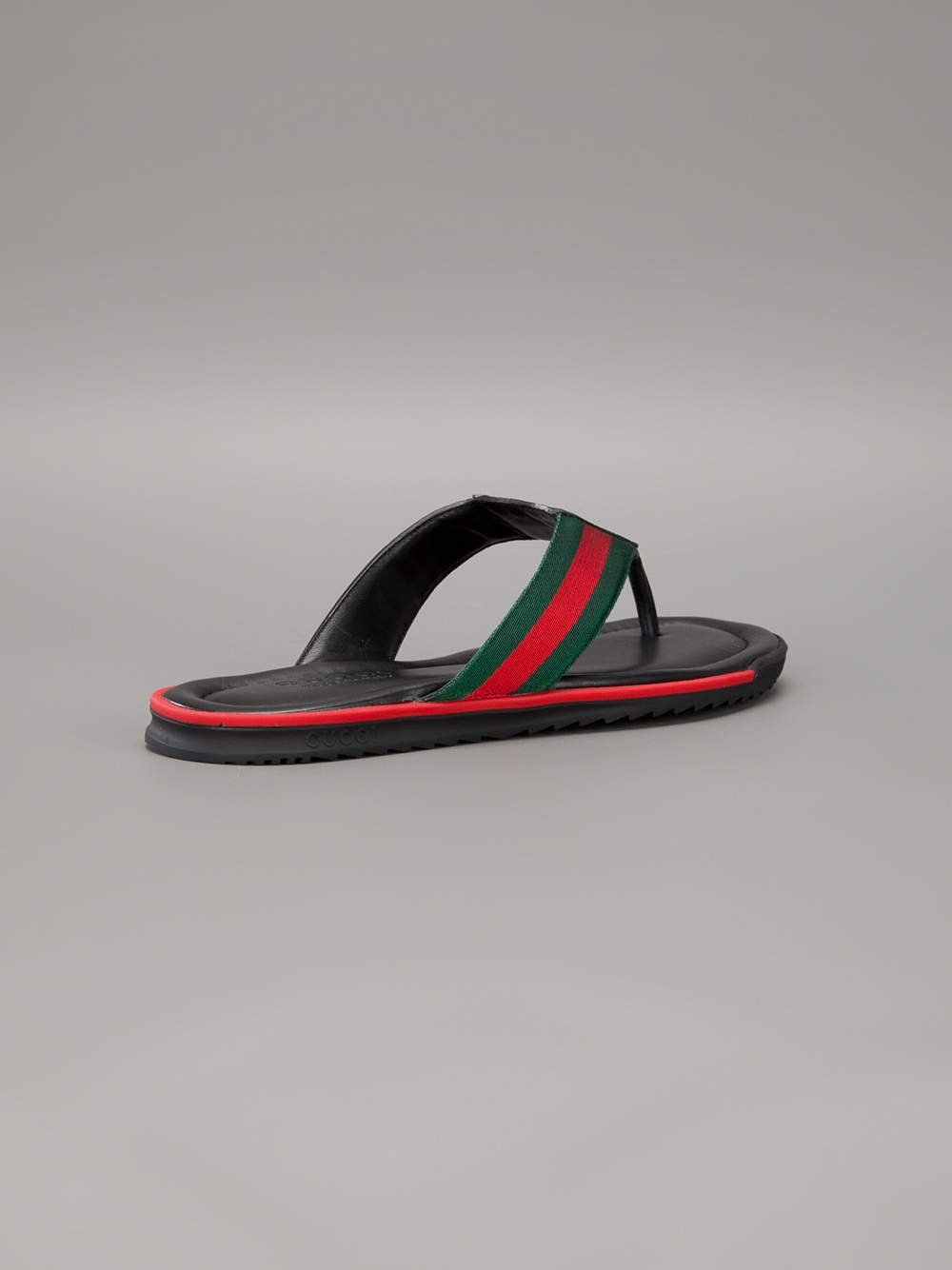 Gucci Stripe Detail Flip Flops in Black for Men | Lyst