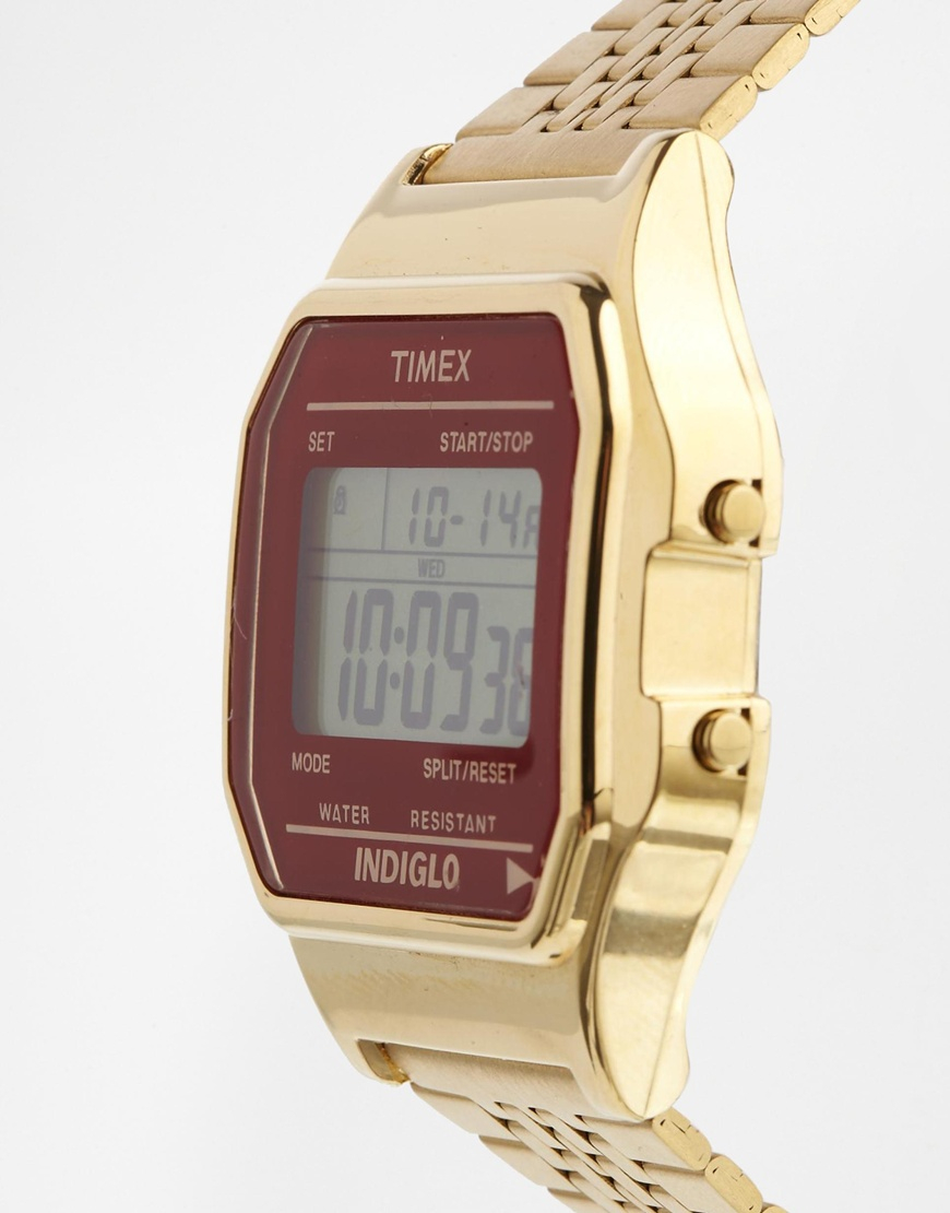 timex gold digital watch