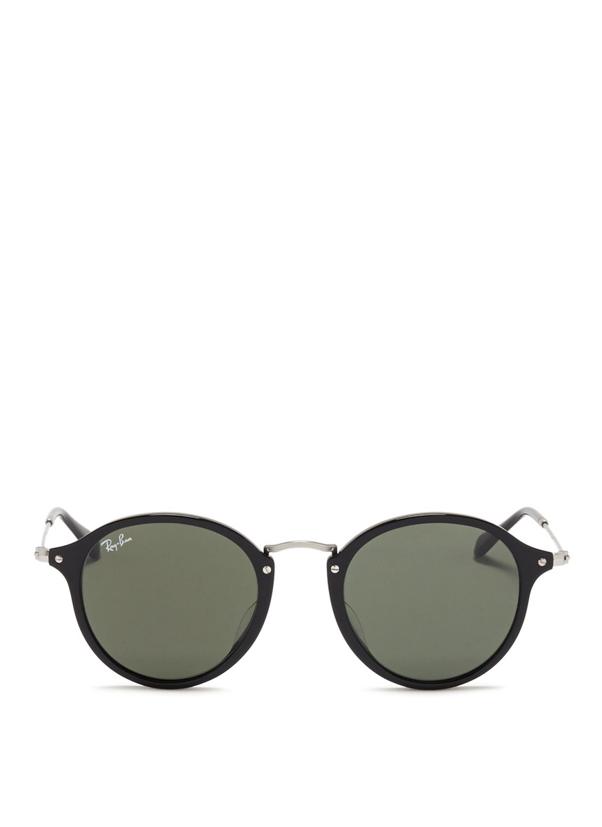 Ray-ban Acetate Wire Temple Round Frame Sunglasses in ...