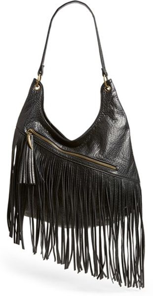 Volcom | Black &#39;fringe Benefit&#39; Faux Leather Hobo Bag | Lyst
