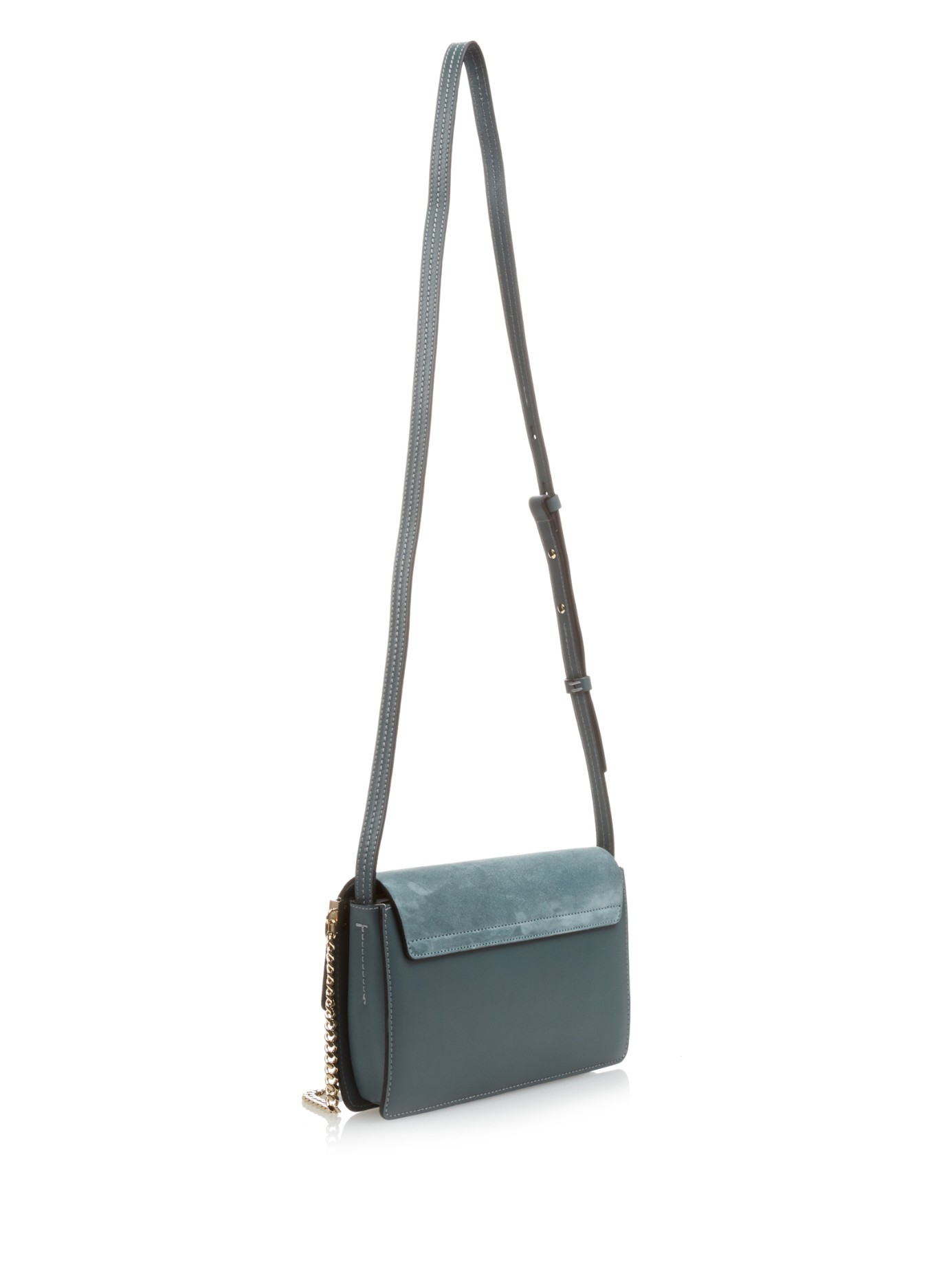 Chlo Faye Leather and Suede Cross-Body Bag in Blue | Lyst