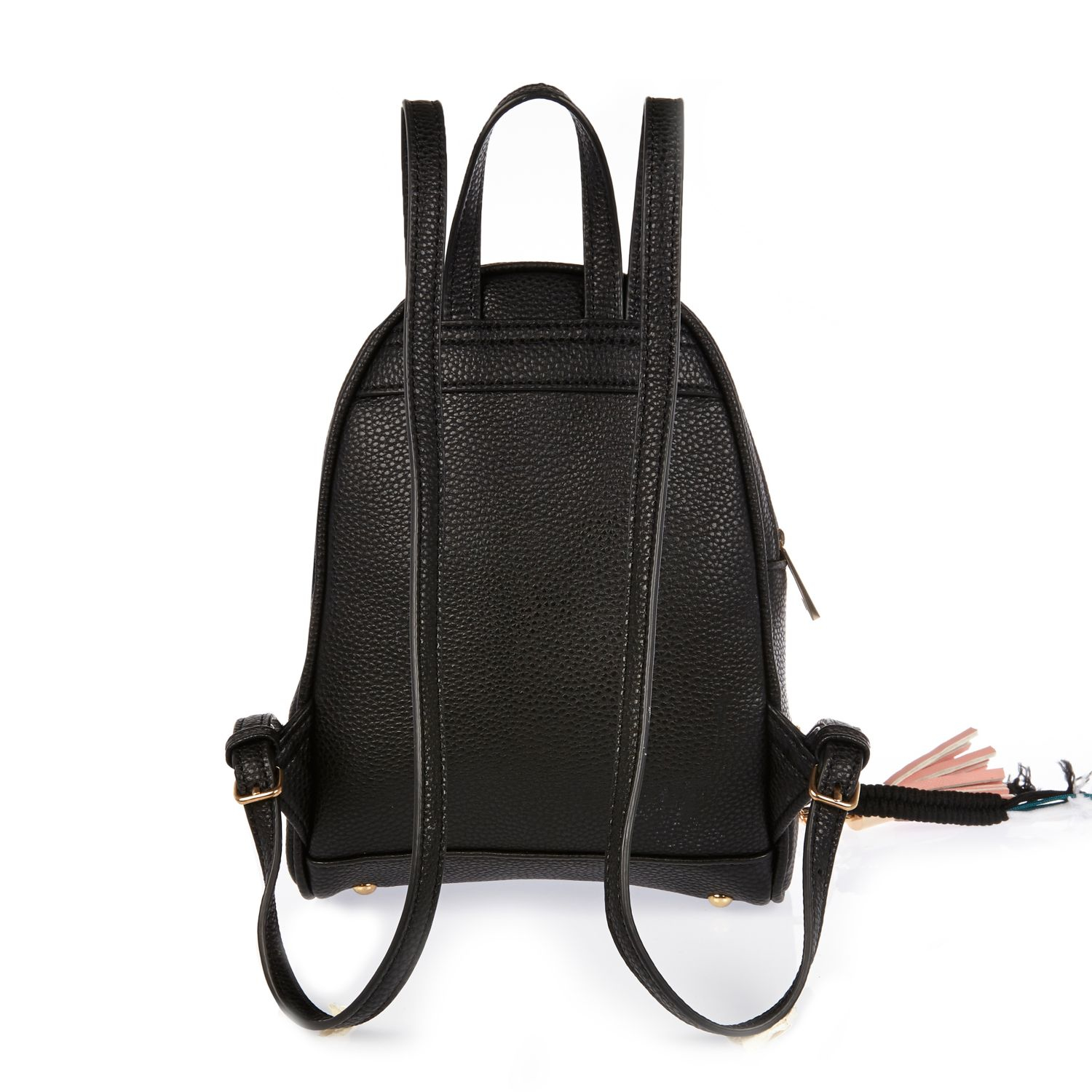 River island Laser-Cut Faux-Leather Backpack in Black | Lyst